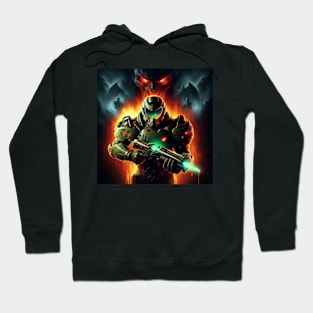 Doom guy with Green Gun Hoodie